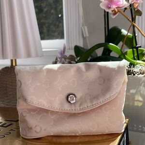 CELINE Ivory Triomphe Logo Cosmetic Pouch NWOT